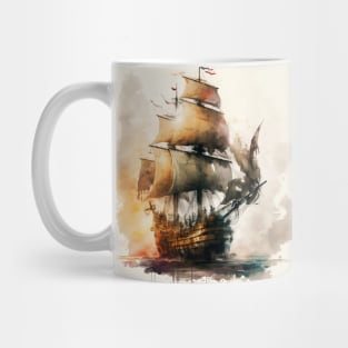 Pirate Ship watercolour Mug